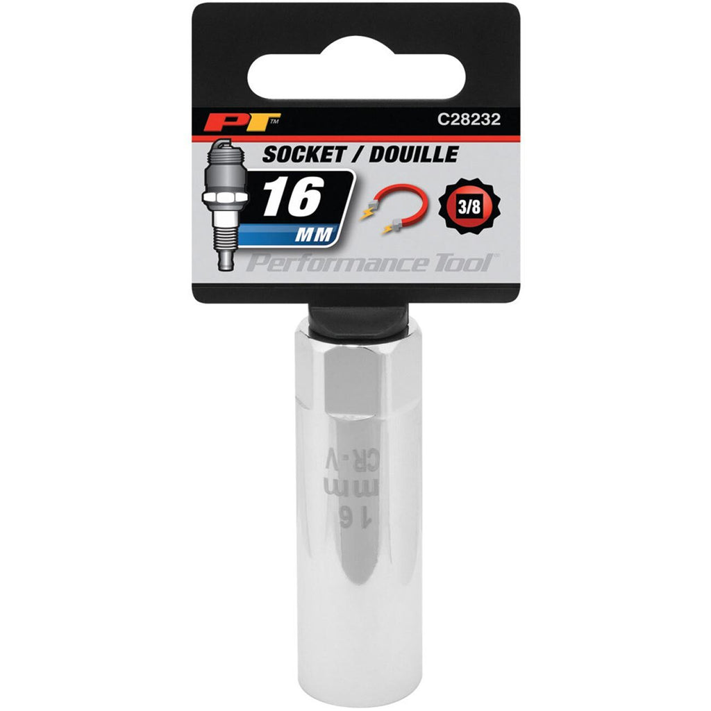 Performance Tool 3/8" Drive 16mm Magnetic 12-Point Spark Plug Socket