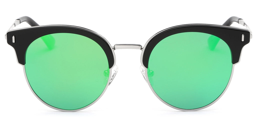 Freya Half Frame Round Cat Eye Fashion Sunglasses