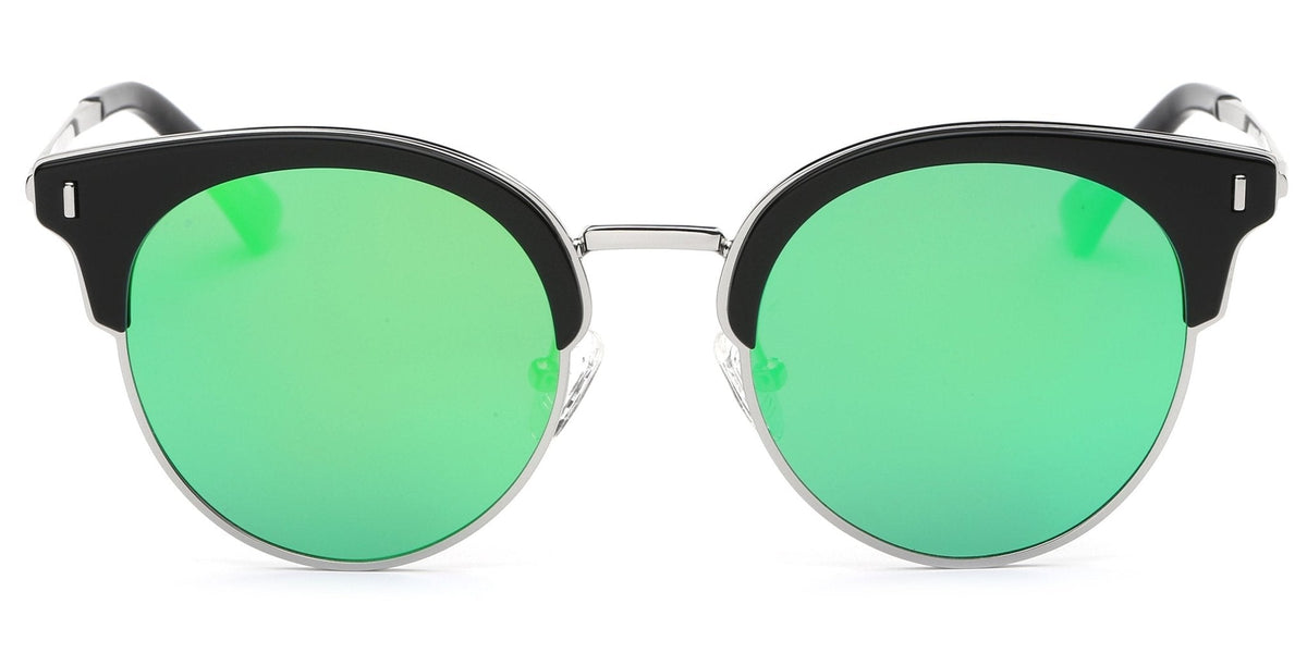 Freya Half Frame Round Cat Eye Fashion Sunglasses
