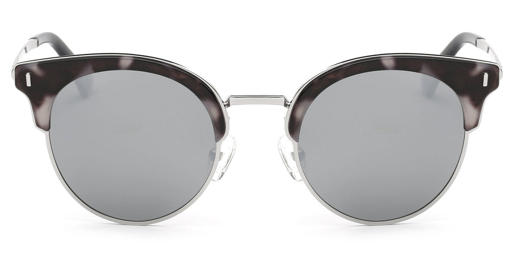 Freya Half Frame Round Cat Eye Fashion Sunglasses