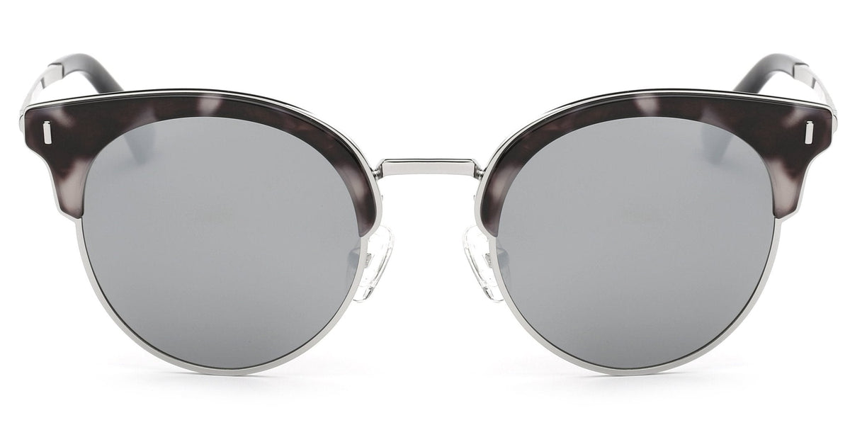 Freya Half Frame Round Cat Eye Fashion Sunglasses