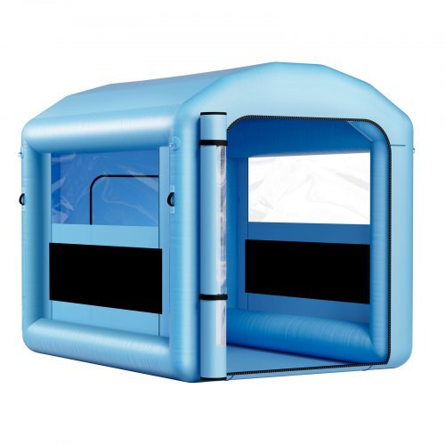 Inflatable Paint Booth, 9.84 x 8.2 x 8.2 ft, Inflatable Spray Booth with 550W Powerful Blower and Air Filter System, Round Roof with Light Hook, for Painting Bicycle, Motorcycle, and Furniture