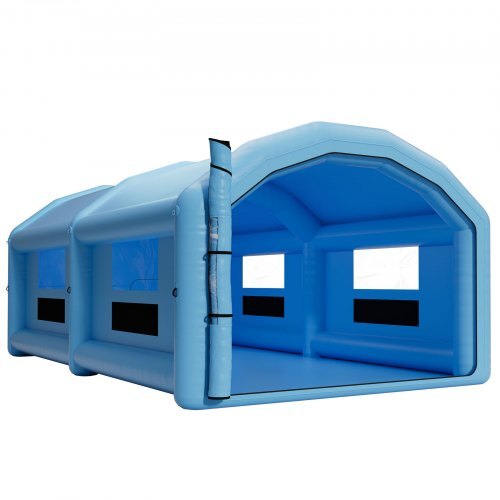 Inflatable Paint Booth, 32.81 x 19.69 x 13.12 ft, Inflatable Spray Booth with 950W and 1100W Blowers and Air Filter System, Round Roof, for Painting Car, Truck, Furniture, Automotive Sheet Metal