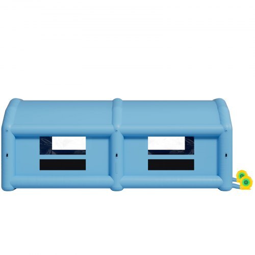 Inflatable Paint Booth, 32.81 x 19.69 x 13.12 ft, Inflatable Spray Booth with 950W and 1100W Blowers and Air Filter System, Round Roof, for Painting Car, Truck, Furniture, Automotive Sheet Metal