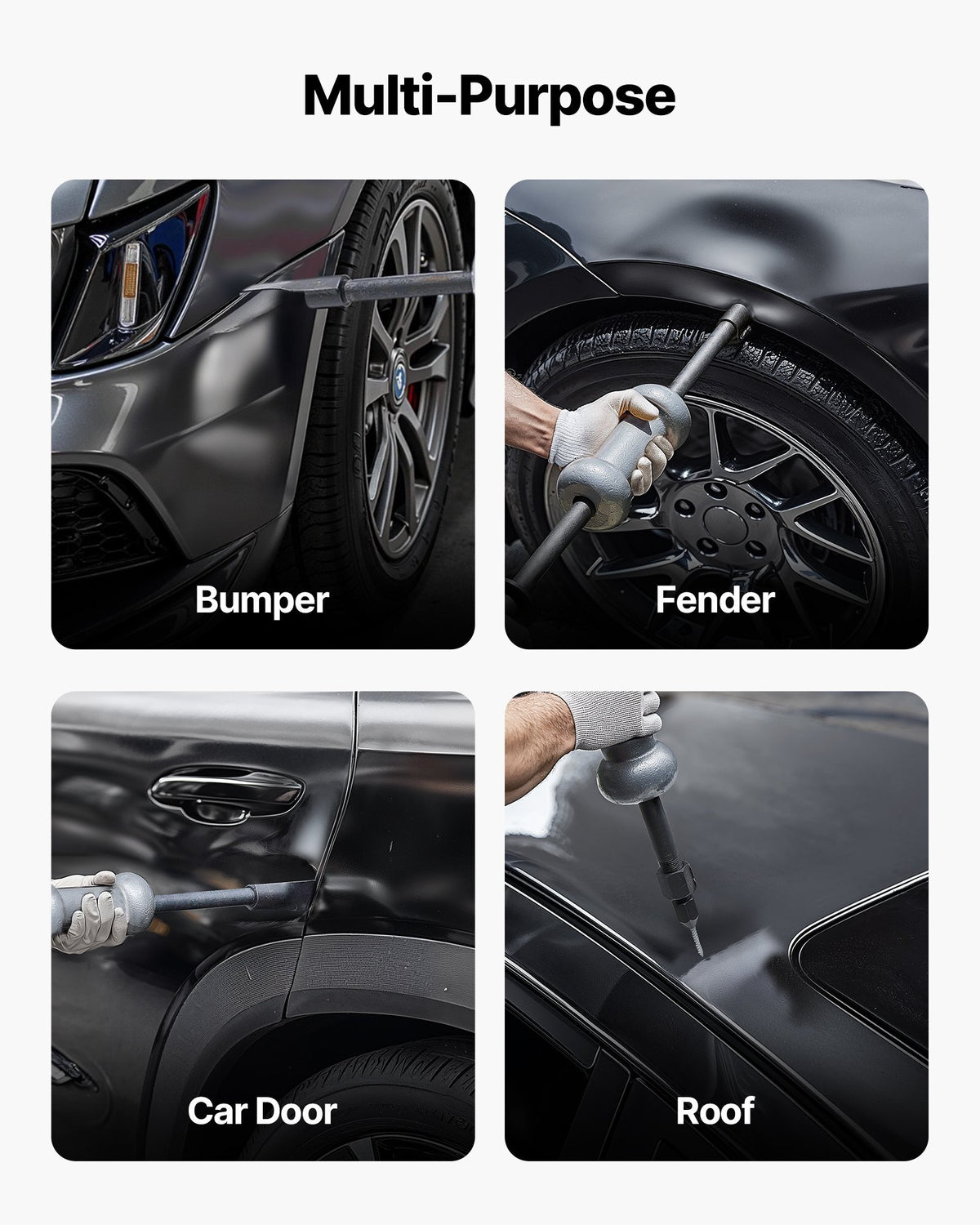 Dent Puller Kit, 10 lbs 13-in-1 Slide Hammer Dent Removal Kit, Heavy-Duty Auto Body Truck Repair Automotive Damage Remover Tool Repair Frame with Carrying Case, Extension Rod, Non-Slip Handle