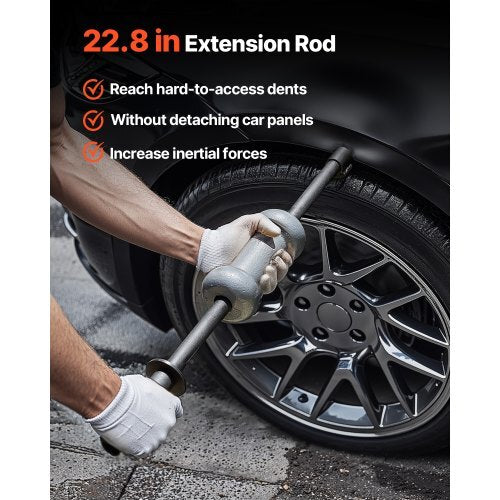 Dent Puller Kit, 10 lbs 13-in-1 Slide Hammer Dent Removal Kit, Heavy-Duty Auto Body Truck Repair Automotive Damage Remover Tool Repair Frame with Carrying Case, Extension Rod, Non-Slip Handle