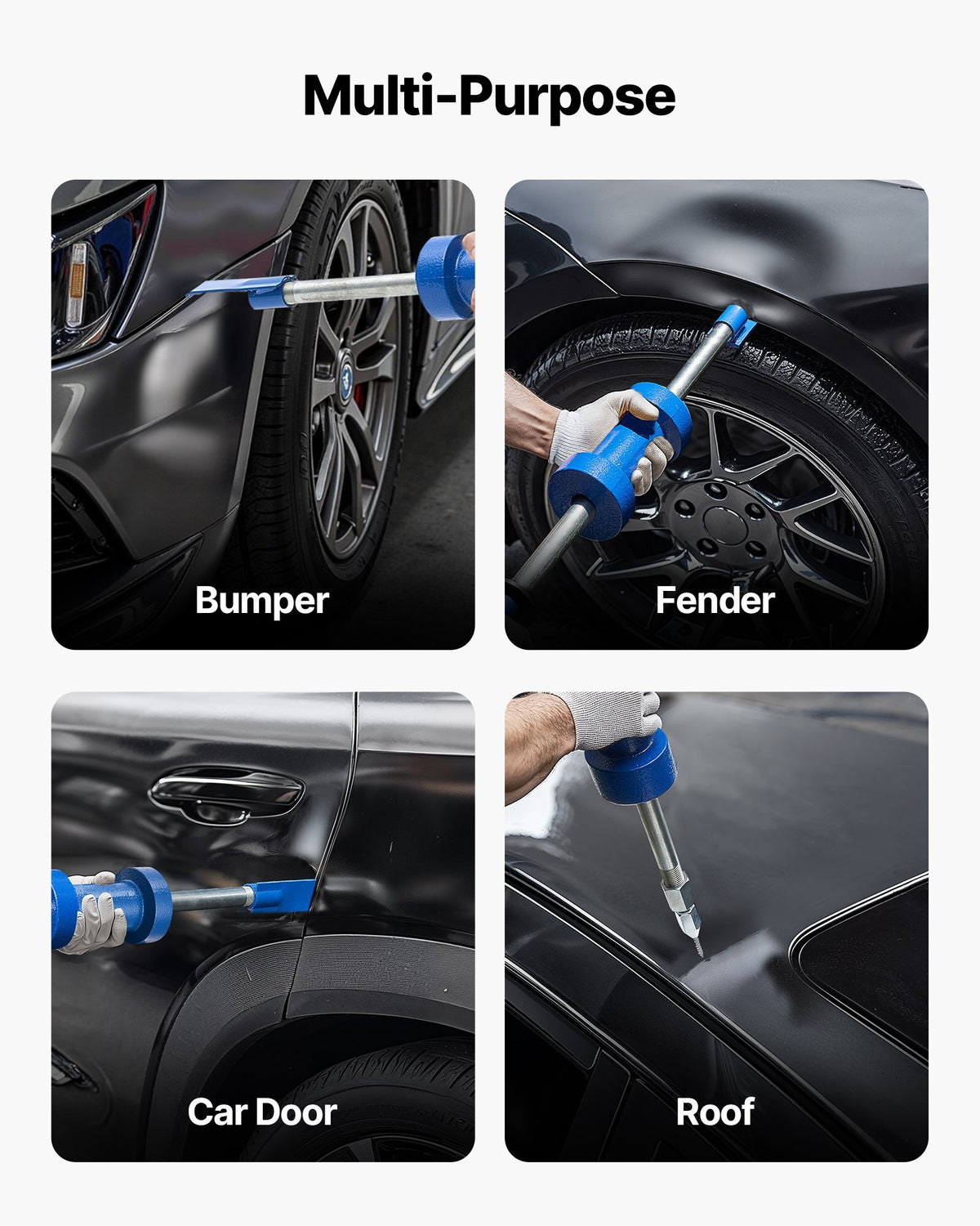 Dent Puller Kit, 13 lbs 14-in-1 Slide Hammer Dent Removal Kit, Heavy-Duty Auto Body Truck Repair Automotive Damage Remover Tool Repair Frame with Carrying Case, Extension Rod, Non-Slip Handle