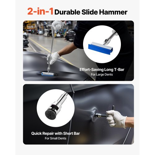 Dent Puller Kit, 100 PCS Paintless Dent Removal Kit with Golden Lifter, Bridge Puller, Slide Hammer T-Bar, Glue Gun, Auto Body Hail Damage Remover Tools for Car Refrigerator Door Ding Repair