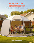 Sun Shade Sail Canopy Covers, Fit for 15 x 13.8 ft Screen House Tent, Sun Protection, 5.51 x 5.25 ft 300D Oxford Silver-Coated Fabric, Pack of 3 (Not Include Tent), for Outdoor Activities, Beige