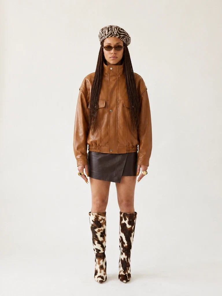 Audacious Oversized Faux Leather Jacket