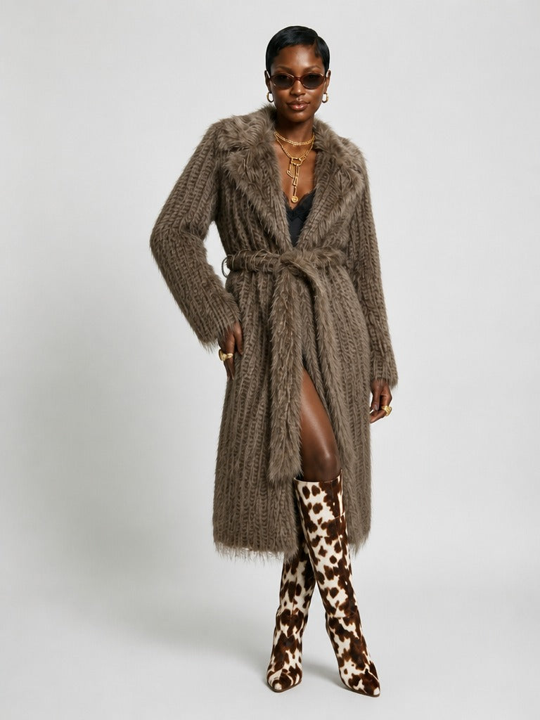Confident Faux Fur Shaggy Coat