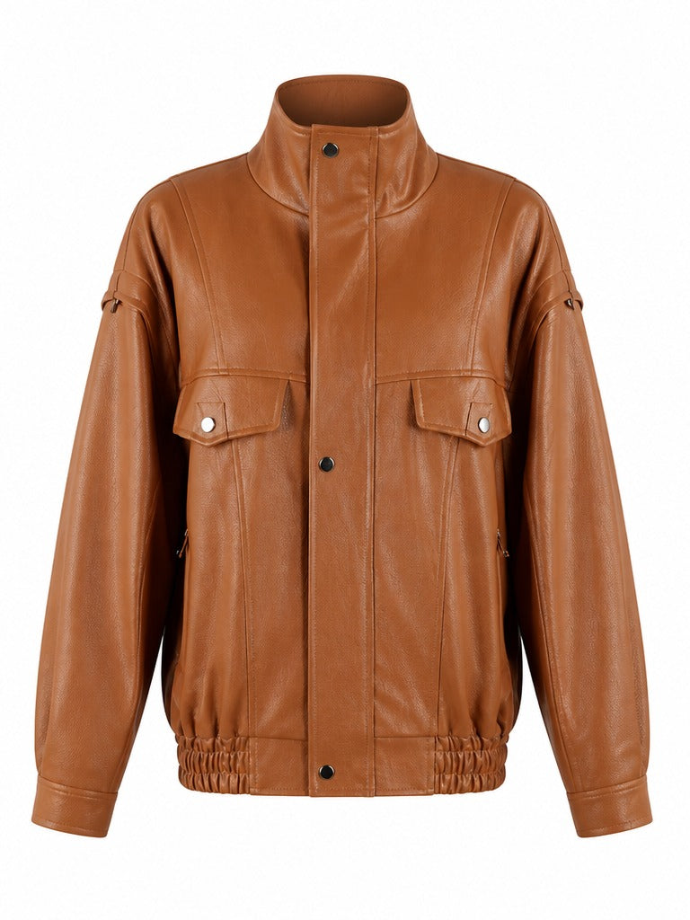 Audacious Oversized Faux Leather Jacket