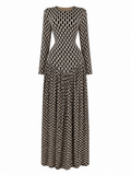 Magnetic Geometric Printed Maxi Dress