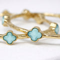 Color Clover Hammered Texture Stackable Bangle Set of 2