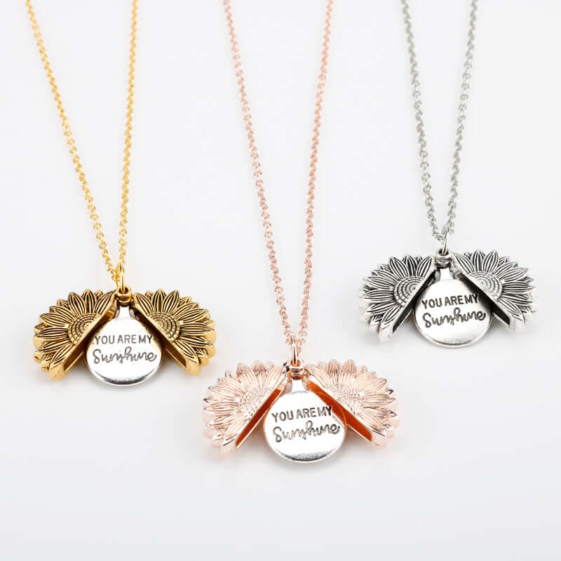 Custom Sunflower Double Letter Necklace – Personalized Women’s Jewelry