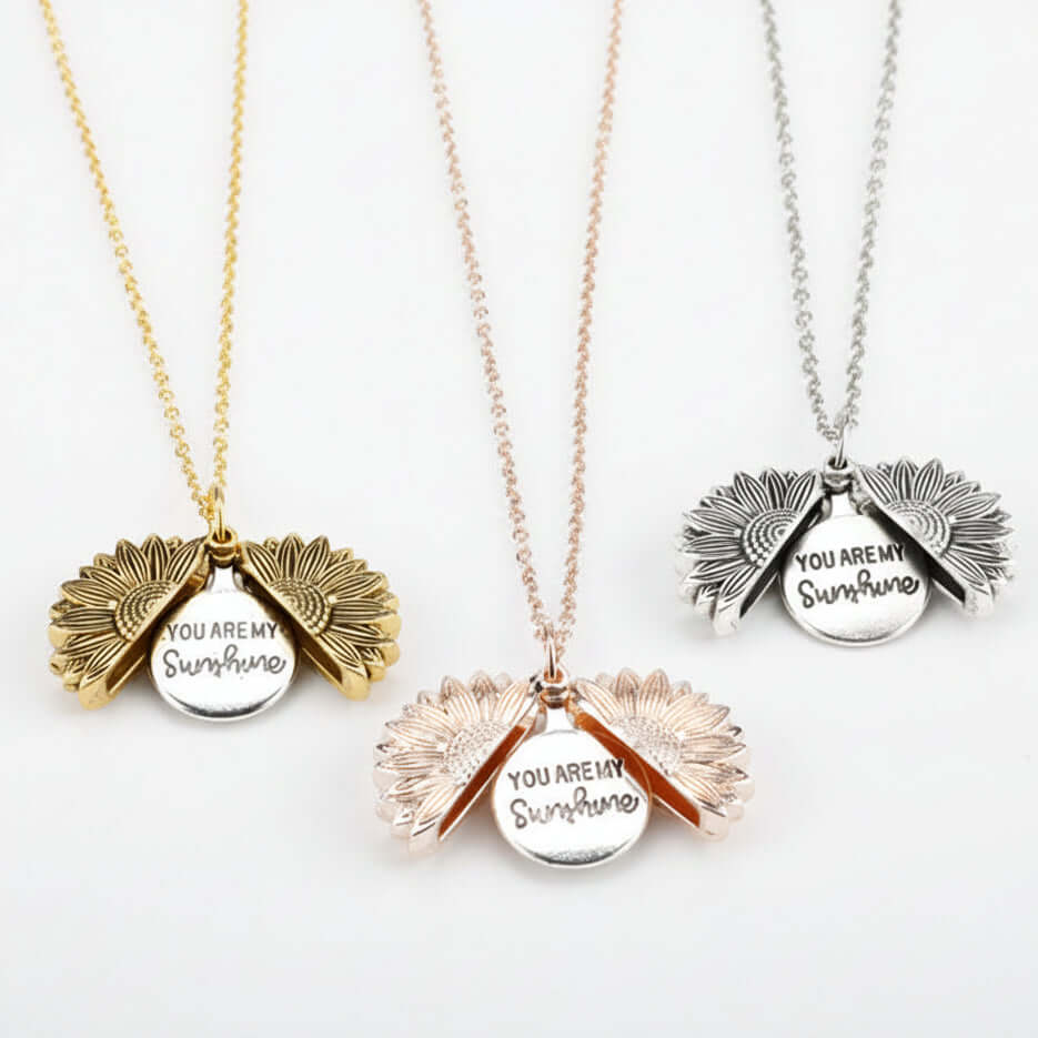 Custom Sunflower Double Letter Necklace – Personalized Women’s Jewelry