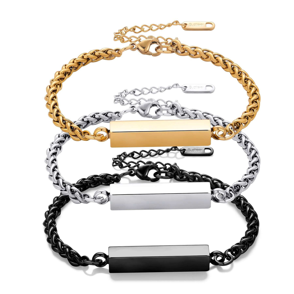 Customizable Stainless Steel Bracelet – Unisex, Engravable
