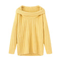 Atmosphere One Shoulder Knitted Hooded Sweater