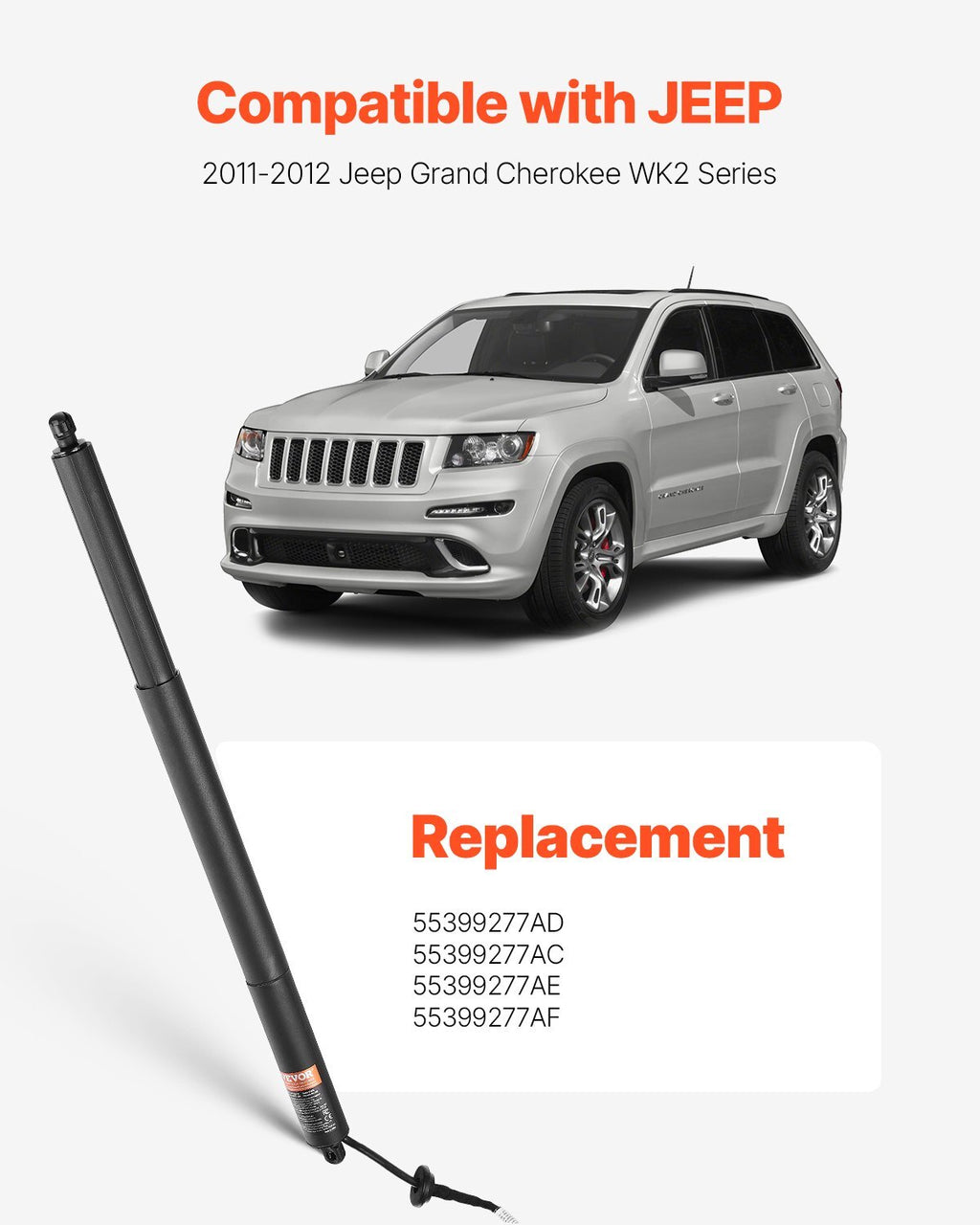 Rear Left Tailgate Power Lift Support, Compatible with 2011-2012 Jeep Grand Cherokee WK2 Series, Electric Liftgate Actuator, Trunk Tailgate Hatch Shock Strut Replaces OE# 55399277AD 55399277AC