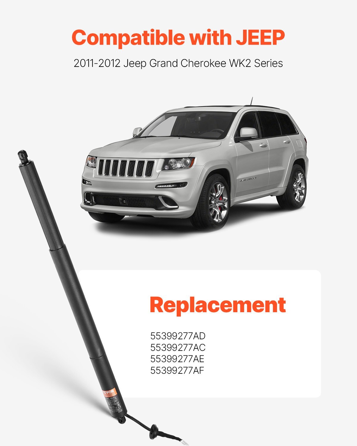 Rear Left Tailgate Power Lift Support, Compatible with 2011-2012 Jeep Grand Cherokee WK2 Series, Electric Liftgate Actuator, Trunk Tailgate Hatch Shock Strut Replaces OE# 55399277AD 55399277AC