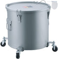Fryer Grease Bucket, 16 Gal Oil Disposal Caddy with Caster Base, Carbon Steel Rust-Proof Coating, Oil Transport Container with Lid, Lock Clips, Filter Bag for Hot Cooking Oil Filtering, Gray