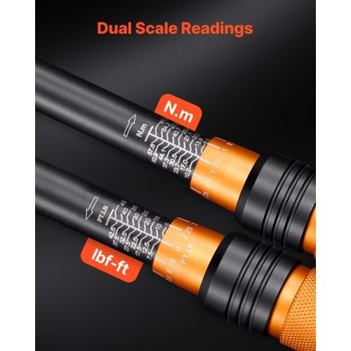Torque Wrench 3/8-inch Drive Click Torque Wrench Dual Scale Readings, 5-45 lbf-ft / 6.8-61.2 N.m, ?3% High Precision, with Spark Plug Sockets, Bits, Universal Joint, Extension Bar, Storage Case