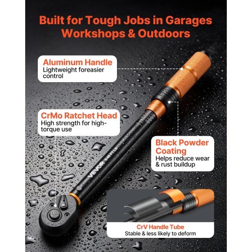 Torque Wrench 3/8-inch Drive Click Torque Wrench Dual Scale Readings, 5-45 lbf-ft / 6.8-61.2 N.m, ?3% High Precision, with Spark Plug Sockets, Bits, Universal Joint, Extension Bar, Storage Case