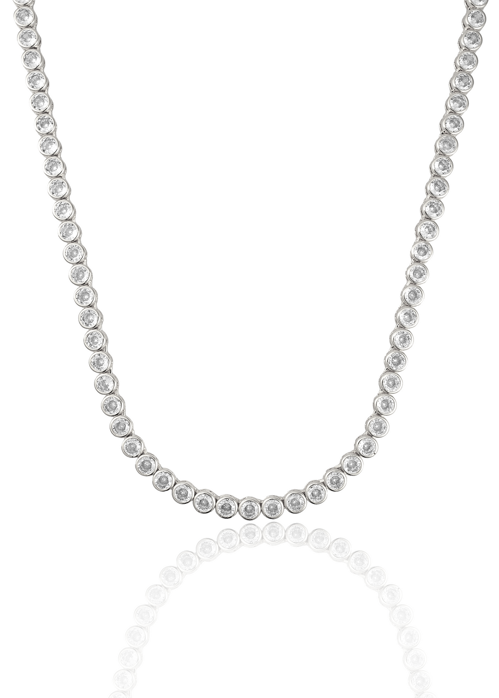 4mm Round Bezel CZ Tennis Bracelet (H104/I453)