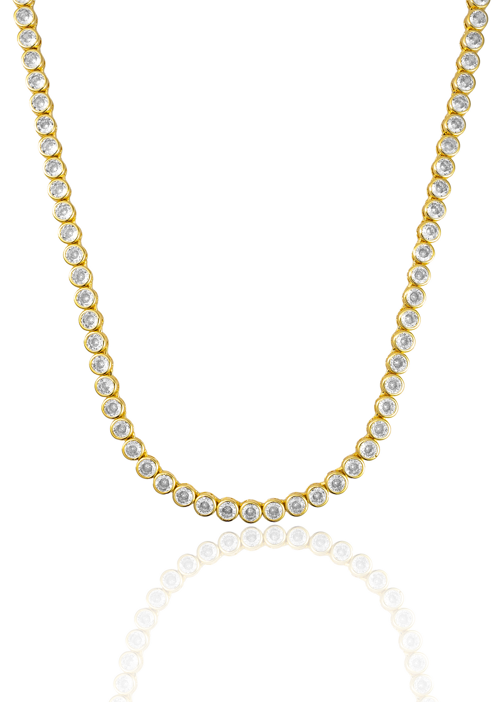 4mm Round Bezel CZ Tennis Bracelet (H104/I453)
