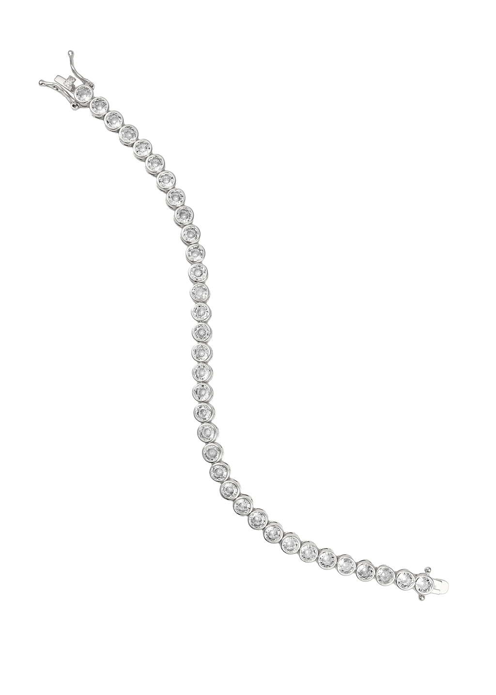 4mm Round Bezel CZ Tennis Bracelet (H104/I453)