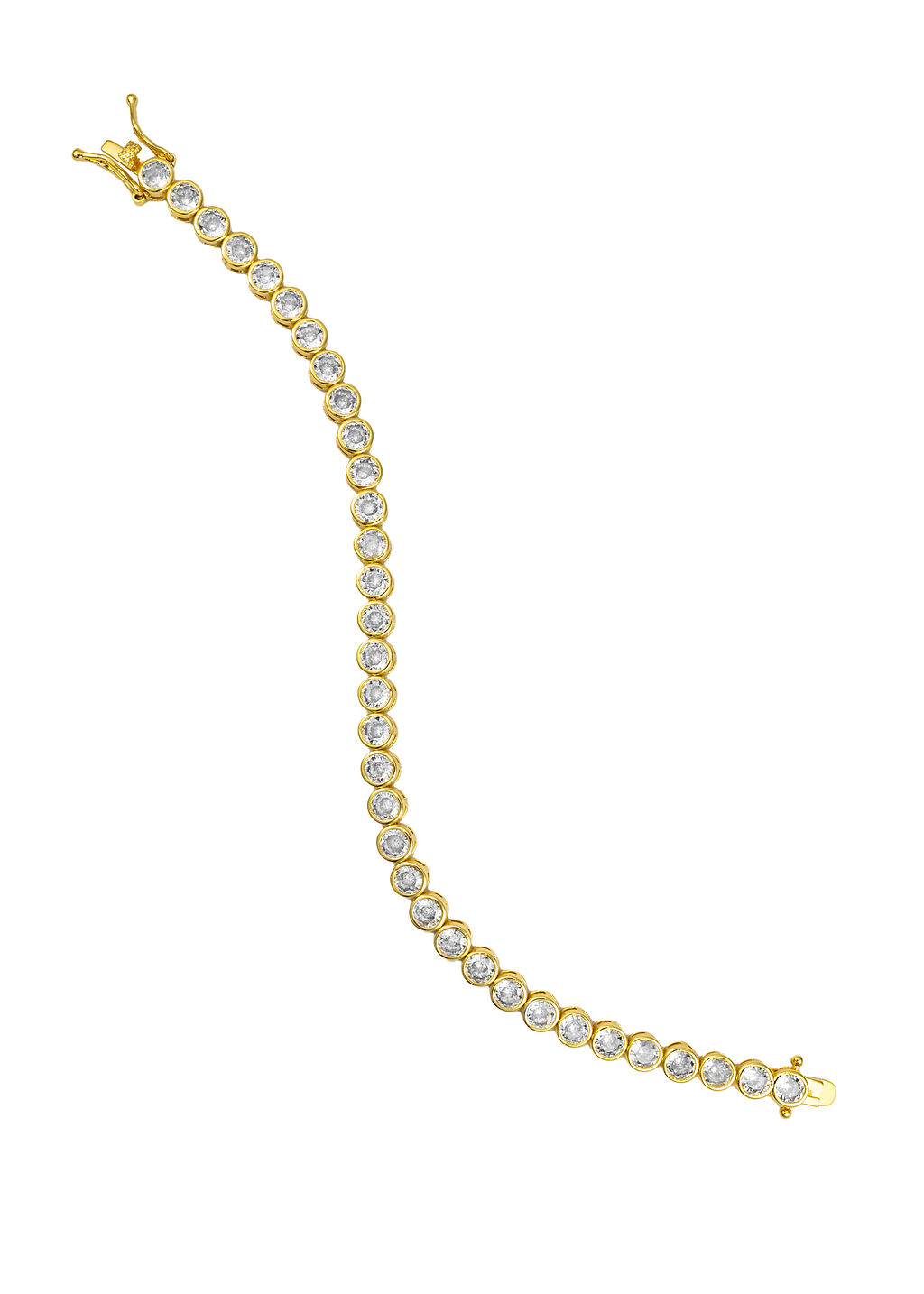 4mm Round Bezel CZ Tennis Bracelet (H104/I453)