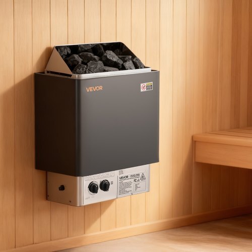 Sauna Heater, 2KW AC 120V Electric Sauna Stove, Dry Steam Bath Saunas Stove with Pre-Drilled Bracket, Fit 52.9 to 88.2 CU.FT Saunas Rooms, Steam Bath Stoves for Home, Commercial, Leisure Venues