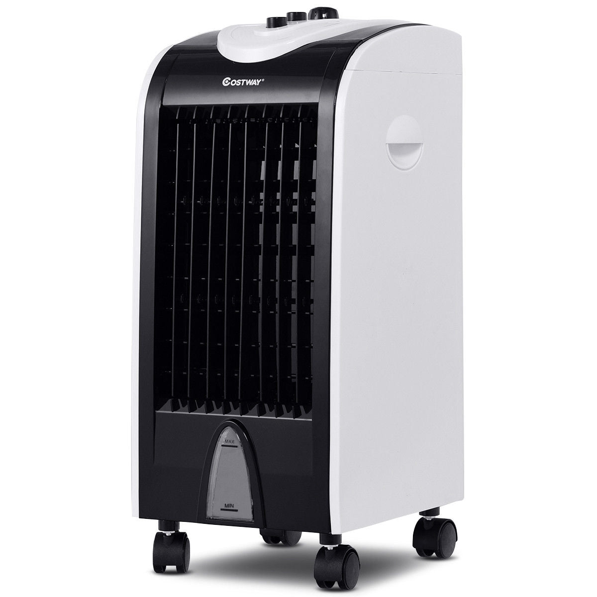 3-in-1 Portable Evaporative Air Cooler with Filter Knob for Indoor - Color: Black & White