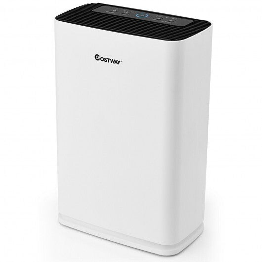 800 sq.ft Air Purifier True HEPA Filter Carbon Filter Air Cleaner Home Office - Color: White