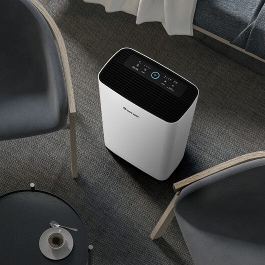 800 sq.ft Air Purifier True HEPA Filter Carbon Filter Air Cleaner Home Office - Color: White