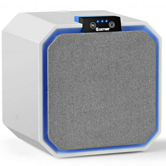 Desktop HEPA Air Purifier Home Air Cleaner with 2-in-1 Composite HEPA Filter - Color: White