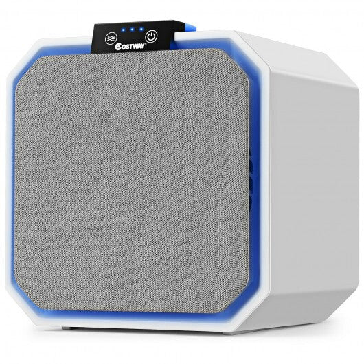 Desktop HEPA Air Purifier Home Air Cleaner with 2-in-1 Composite HEPA Filter - Color: White