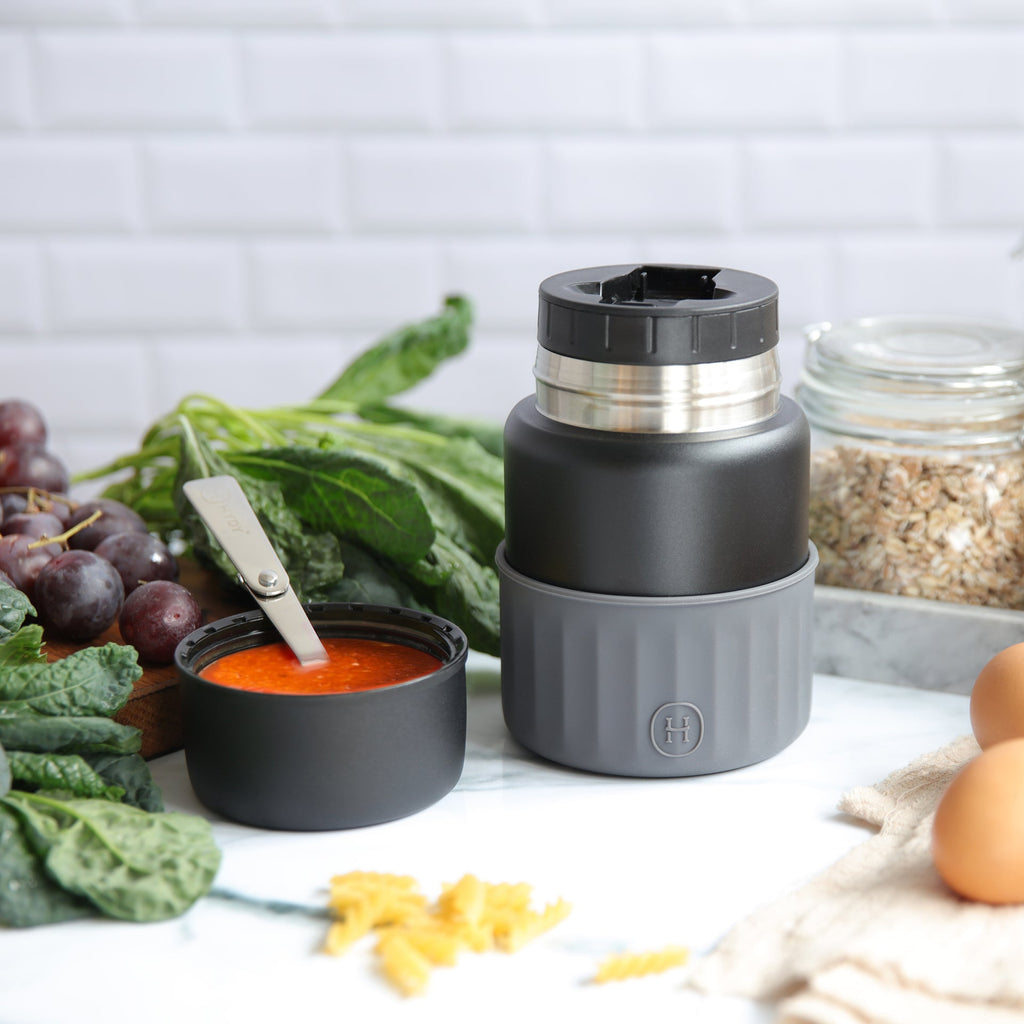 Black Food Jar - Metallic Grey 20 fl oz
