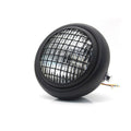Motorcycle Grille Headlights Motorcycle  Headlight Metal Retro Round 55W 12V Headlights Black shell white glass