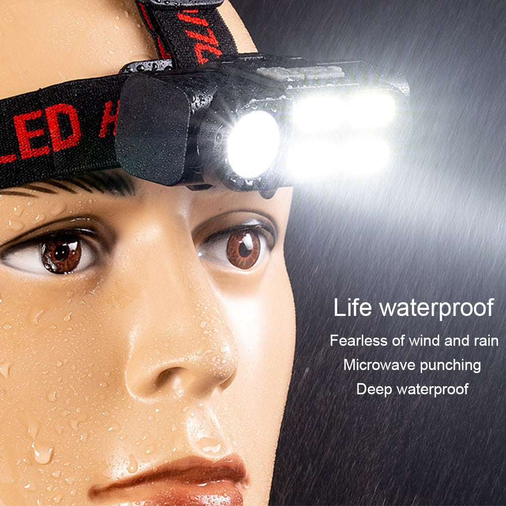 Multi-function Mini Led Headlamp Rechargeable Waterproof Cob Headlight Outdoor Night Fishing Light KX211