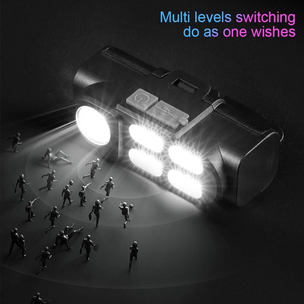 Multi-function Mini Led Headlamp Rechargeable Waterproof Cob Headlight Outdoor Night Fishing Light KX211