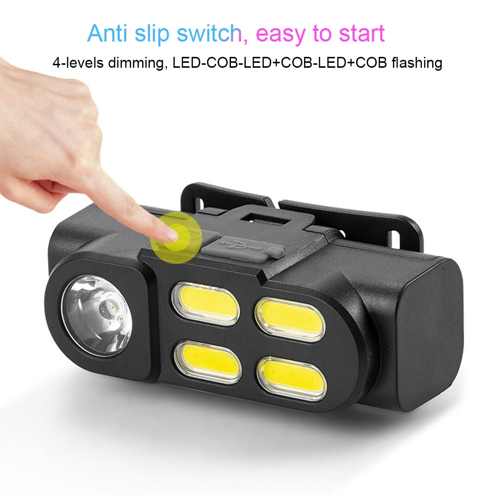 Multi-function Mini Led Headlamp Rechargeable Waterproof Cob Headlight Outdoor Night Fishing Light KX211