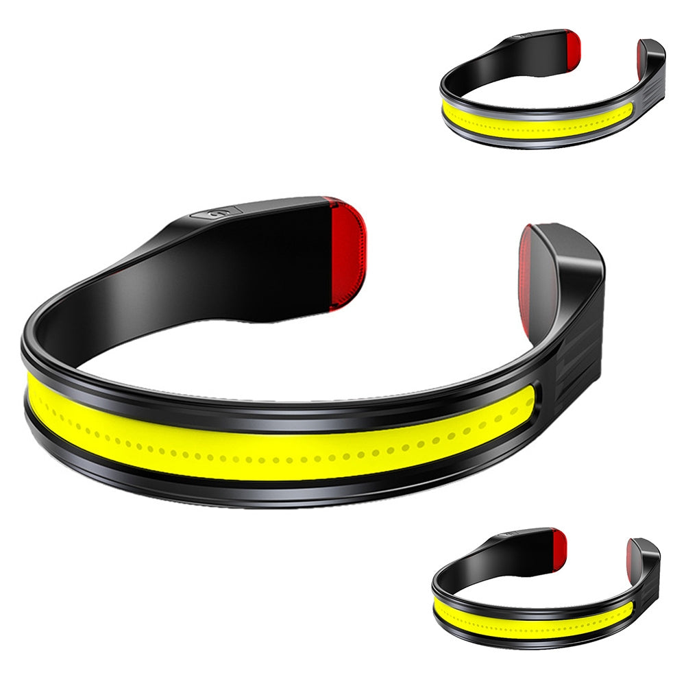 Rechargeable LED Headlamp COB 230 Degree Wide Angle 3 Modes Floodlight Headlight For Night Running Fishing Cycling Camping grey