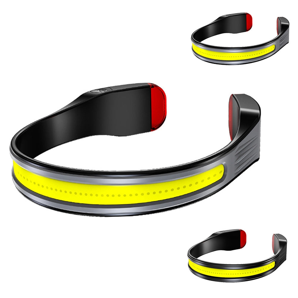 Rechargeable LED Headlamp COB 230 Degree Wide Angle 3 Modes Floodlight Headlight For Night Running Fishing Cycling Camping grey