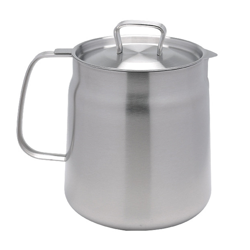 304 Stainless Steel Oil Filter Pot 1.5L/2L Large Capacity Versatile Grease Strainer Container With Dust-Proof Lid Easy Grip Handle Strainer For Kitchen Cooking Frying Oil 1.5L 304 oil filter kettle