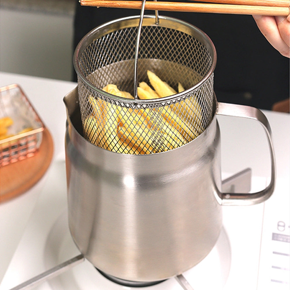 304 Stainless Steel Oil Filter Pot 1.5L/2L Large Capacity Versatile Grease Strainer Container With Dust-Proof Lid Easy Grip Handle Strainer For Kitchen Cooking Frying Oil 2L 304 oil filter kettle