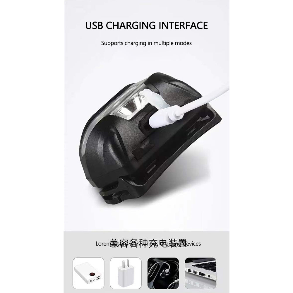 3w LED Headlight With Motion Sensor 3 Modes Super Bright Long-lasting Head Front Light Emergency Light For Exploring Running Fishing White