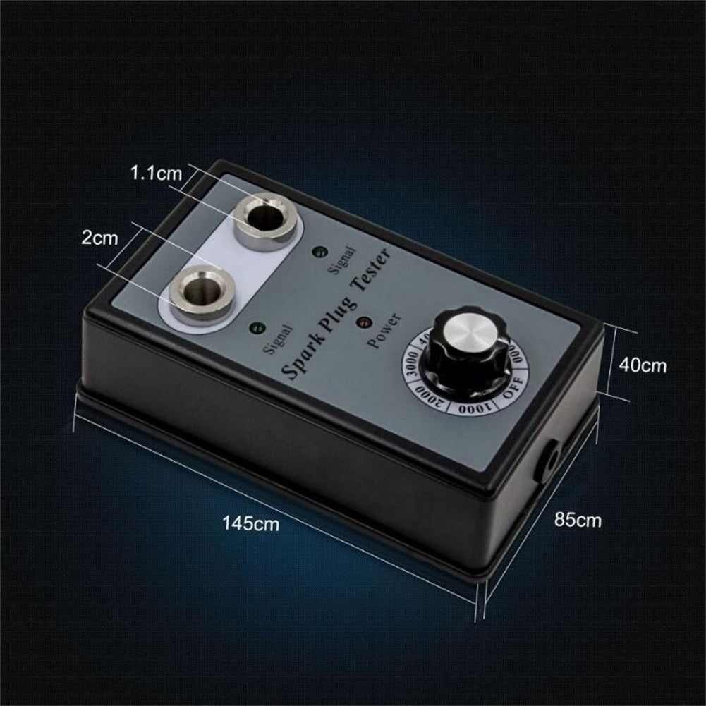 Car Spark Plug Tester 12v Dual Hole Spark Plug Tester Detector Car Engine Auto Diagnostic Tool with Power Adapter