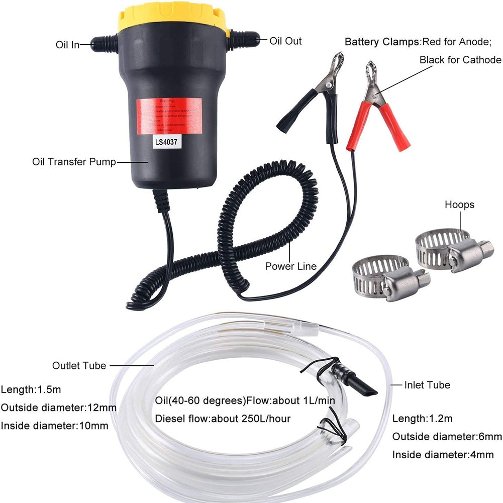12v 24v Oil Change Pump Extractor Electric Self-priming Fuel Pump Built-in Bypass Valve Filter For Truck Rv Boat 12v