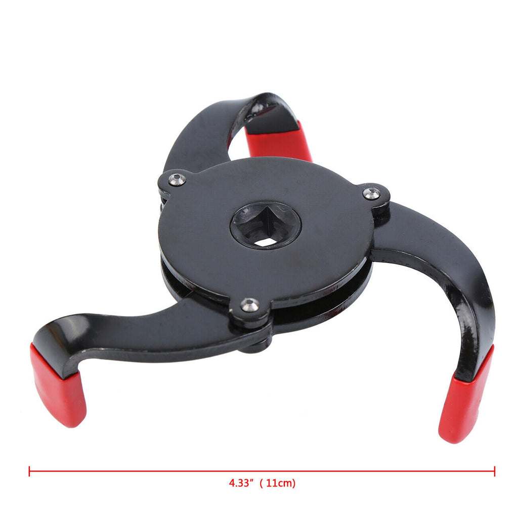 Oil Filter Wrench 3 Jaws Oil Filter Removal Tool With Built-in 3/8-inch Square Driver Universal Adjustable Oil Filter Wrench For Cars Buses anti-slip filter wrench